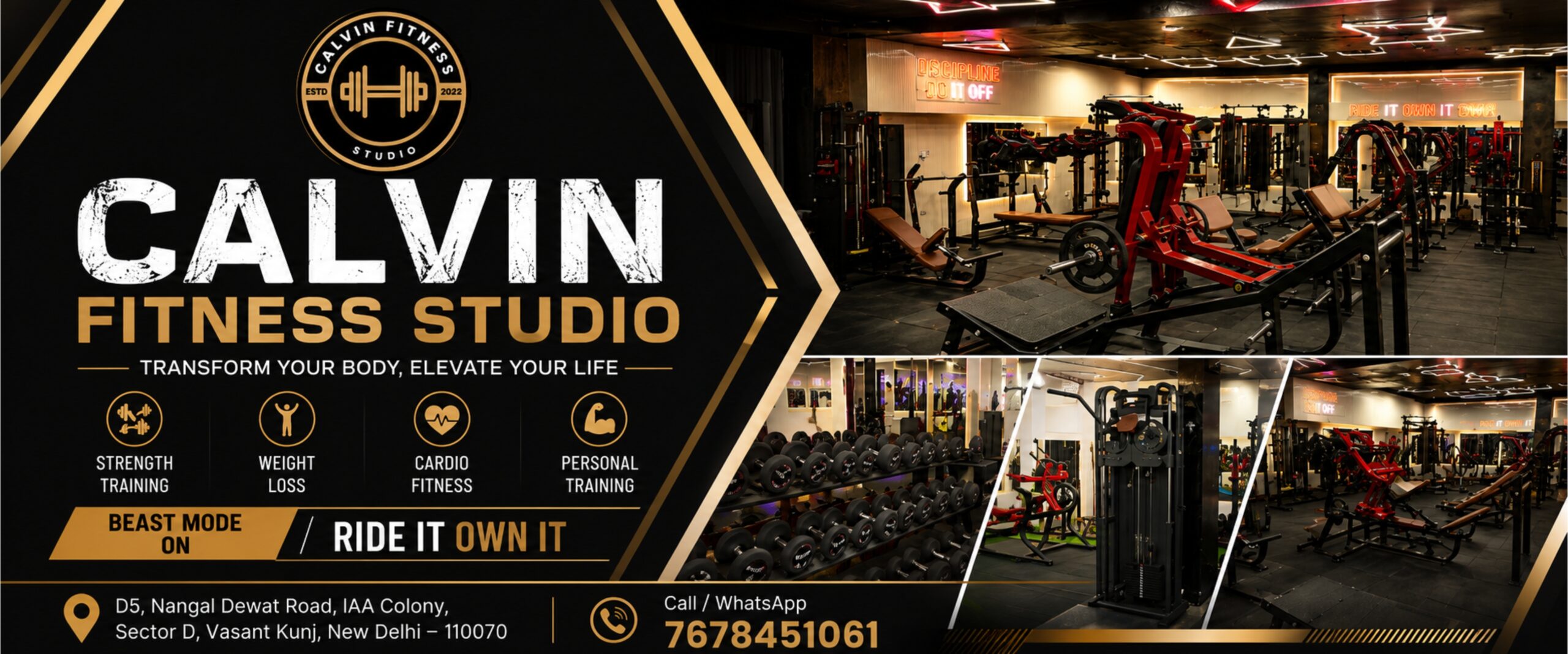 Calvin Fitness Studio gym facilities - Transform Your Body, Elevate Your Life