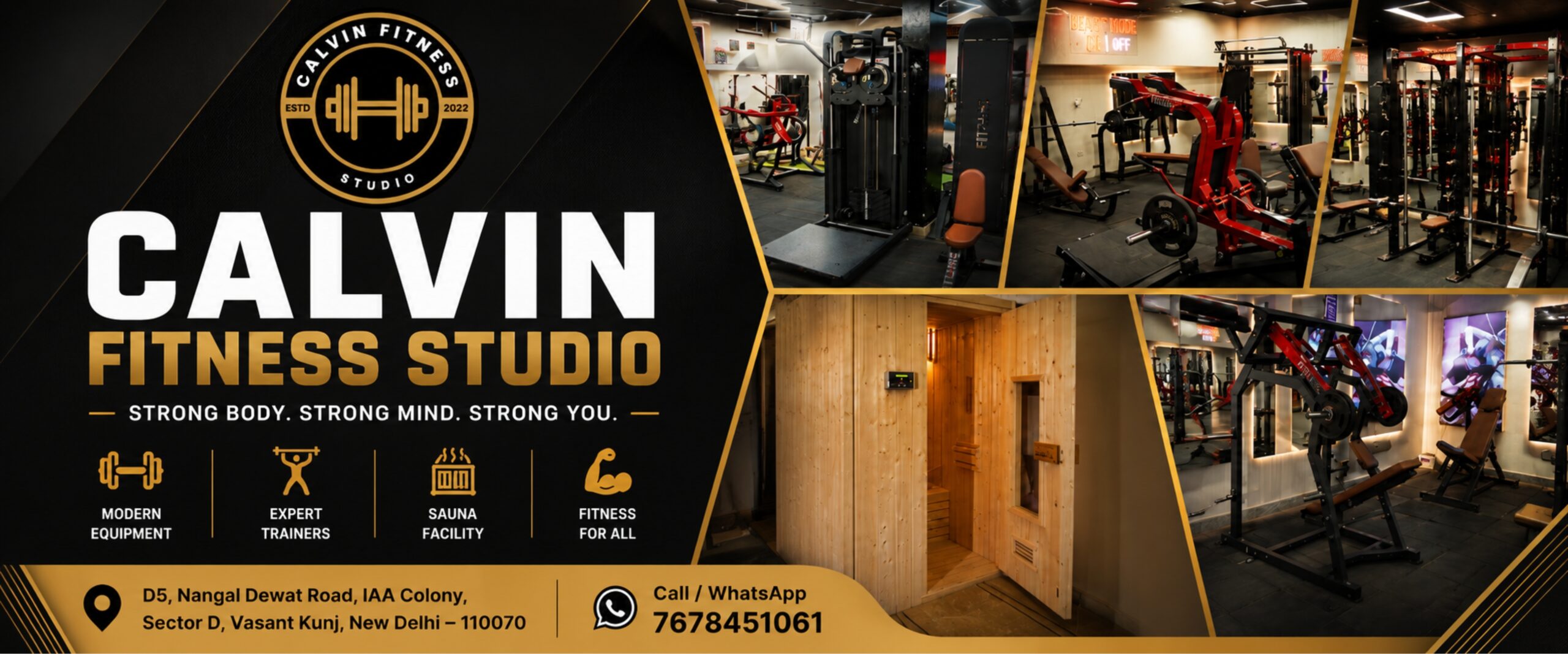 Calvin Fitness Studio gym facilities - Strong Body. Strong Mind. Strong You.